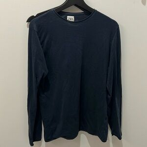 Zara Navy Long Sleeve Sweater T-Shirt